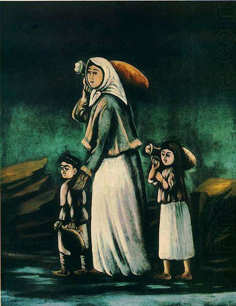 Niko Pirosmanashvili A Peasant Woman with Children Going to Fetch Water oil painting picture